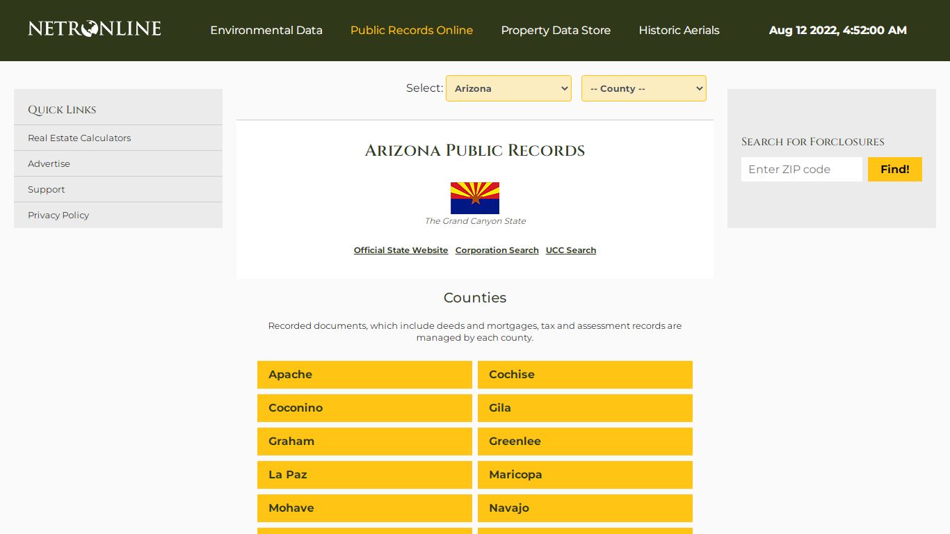 Arizona Public Records Online Directory - NETROnline.com